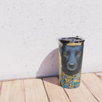 Handsome Black Klimt Dog with Scarf Travel Mug Gallery Image 4