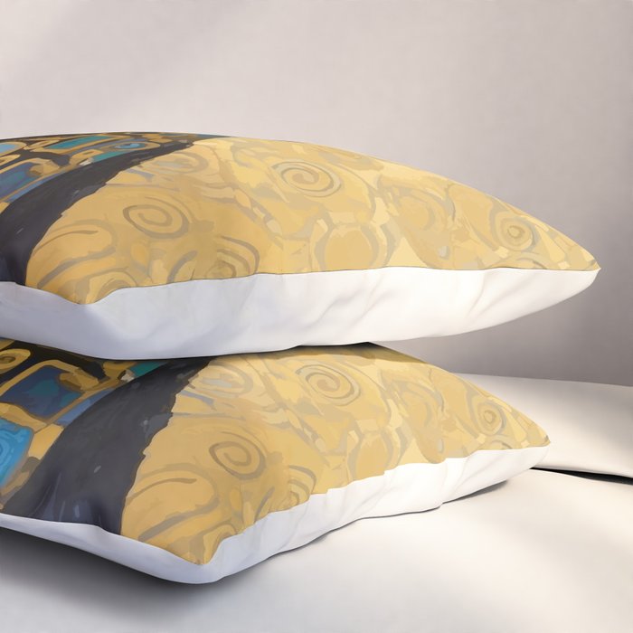 Handsome Black Klimt Dog with Scarf Pillow Sham Gallery Image 3