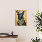 Handsome Black Klimt Dog with Scarf Poster Gallery Image 2