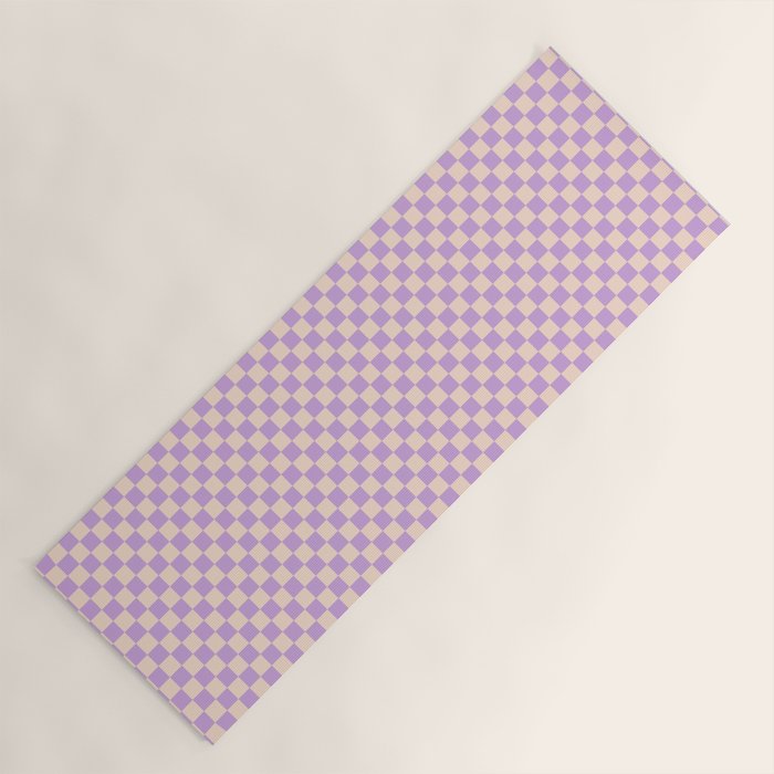 Check V - Lilac â Checkerboard Print Yoga Mat Gallery Image 1