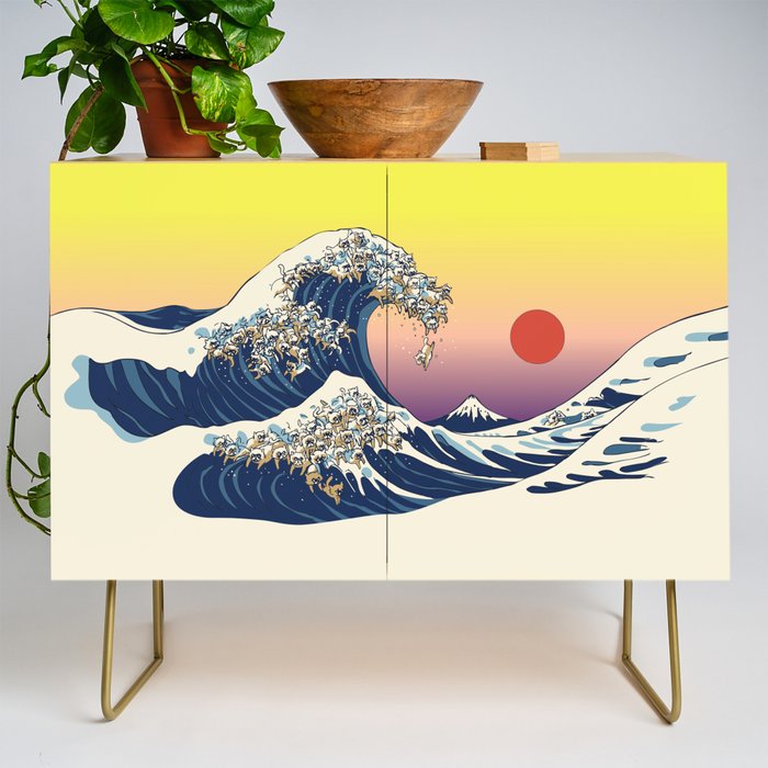The Great Wave Of  Cat Credenza Gallery Image 1
