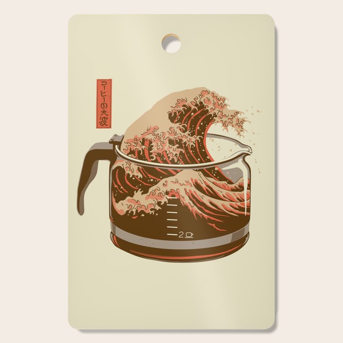 The Great Wave of Coffee light blend Cutting Board Gallery Image 1