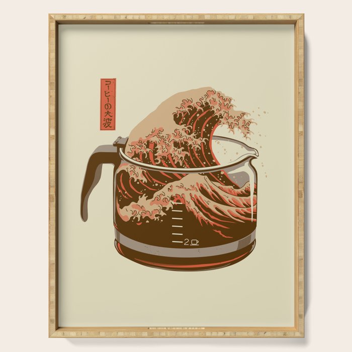 The Great Wave of Coffee light blend Serving Tray Gallery Image 1
