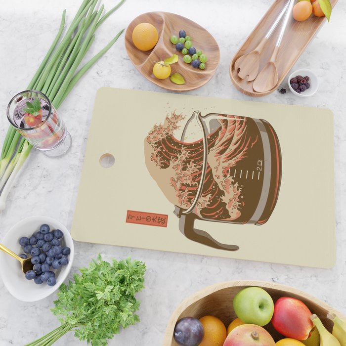 The Great Wave of Coffee light blend Cutting Board Gallery Image 2