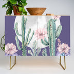 Desert Cactus Full Moon Succulent Garden on Purple Credenza Gallery Image 1