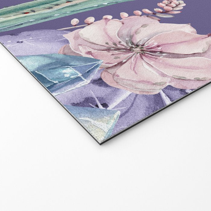 Desert Cactus Full Moon Succulent Garden on Purple Welcome Mat Gallery Image 2