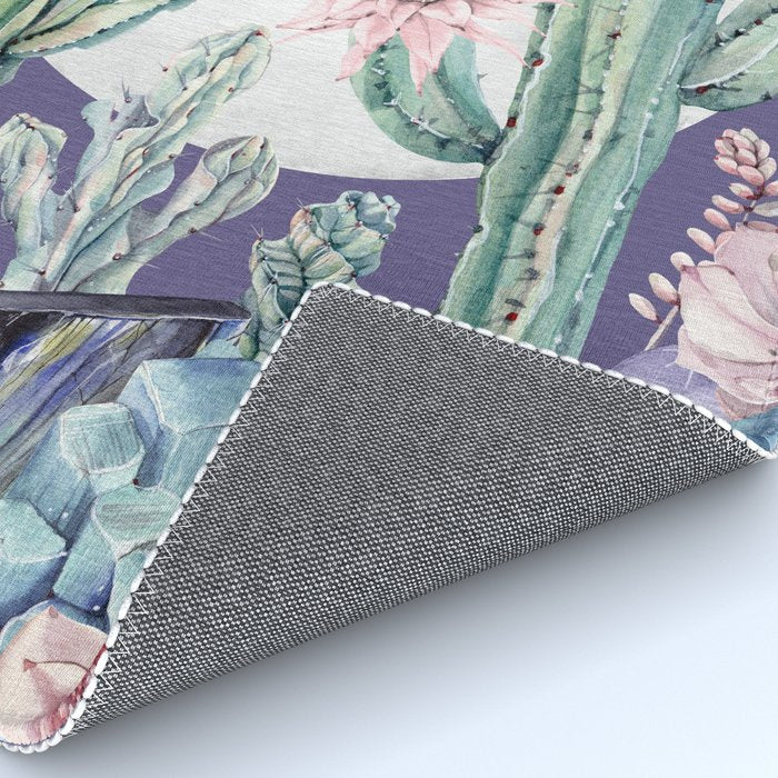 Desert Cactus Full Moon Succulent Garden on Purple Rug Gallery Image 4