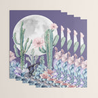 Desert Cactus Full Moon Succulent Garden on Purple Wrapping Paper Gallery Image 3