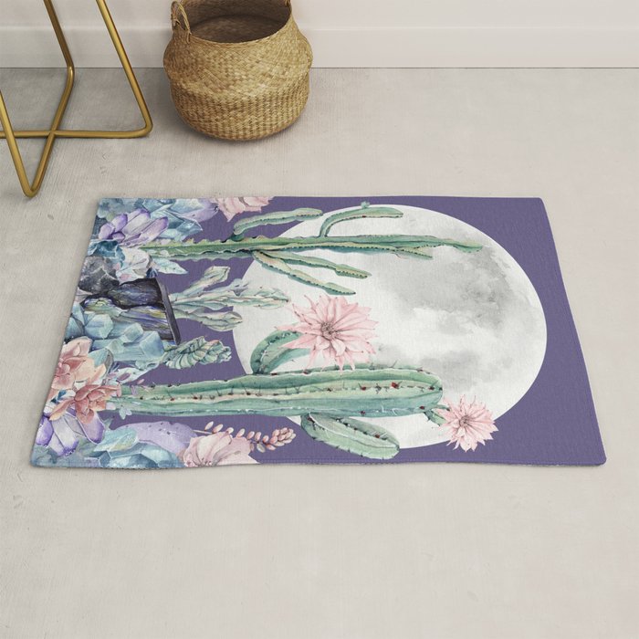 Desert Cactus Full Moon Succulent Garden on Purple Rug Gallery Image 1