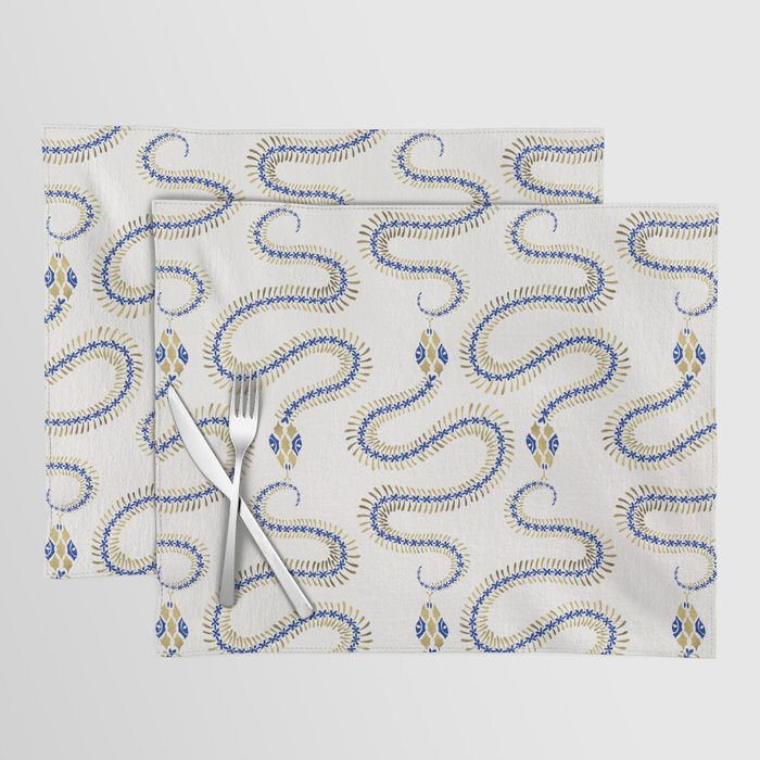 Snake Skeleton - Navy & Gold Palette Placemat Gallery Image 1