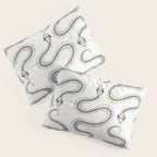 Snake Skeleton - Navy & Gold Palette Pillow Sham Gallery Image 3