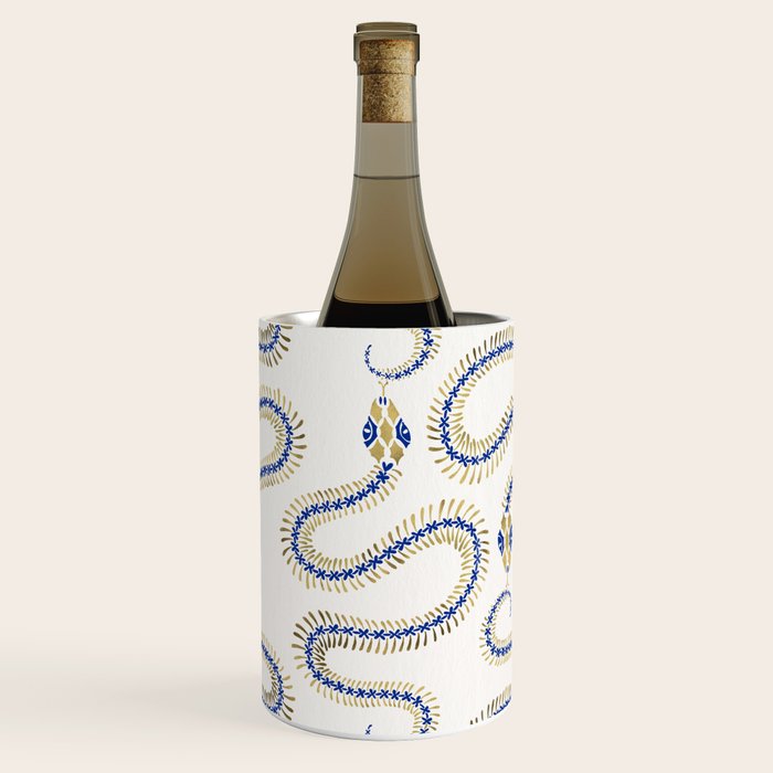 Snake Skeleton - Navy & Gold Palette Wine Chiller Gallery Image 1