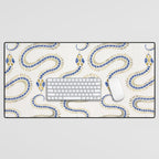 Snake Skeleton - Navy & Gold Palette Desk Mat Gallery Image 1