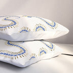 Snake Skeleton - Navy & Gold Palette Pillow Sham Gallery Image 3