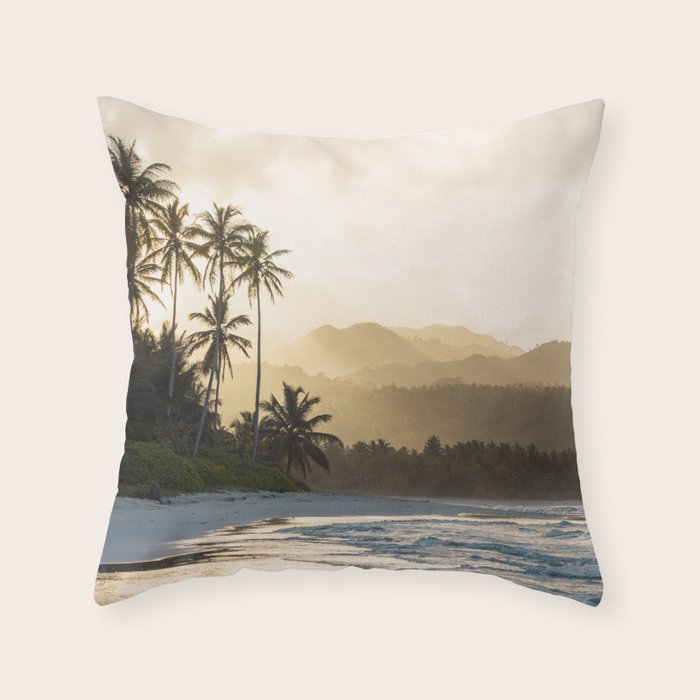 Another Day In Paradise - Tropical Beach Sunset Throw Pillow Gallery Image 1