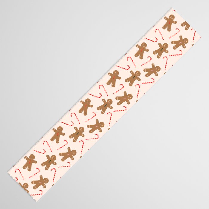 Gingerbread Man + Candy Cane Christmas Pattern Table Runner Gallery Image 3
