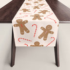 Gingerbread Man + Candy Cane Christmas Pattern Table Runner Gallery Image 1
