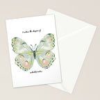 Exquisite Light Green Watercolour Butterfly Stationery Card Gallery Image 2