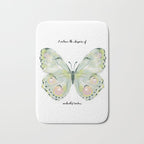 Exquisite Light Green Watercolour Butterfly Bath Mat Gallery Image 1