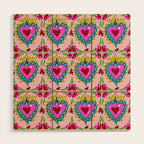 Hot Pink Sacred Hearts Wood Wall Art Gallery Image 1