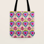 Hot Pink Sacred Hearts Tote Bag Gallery Image 1