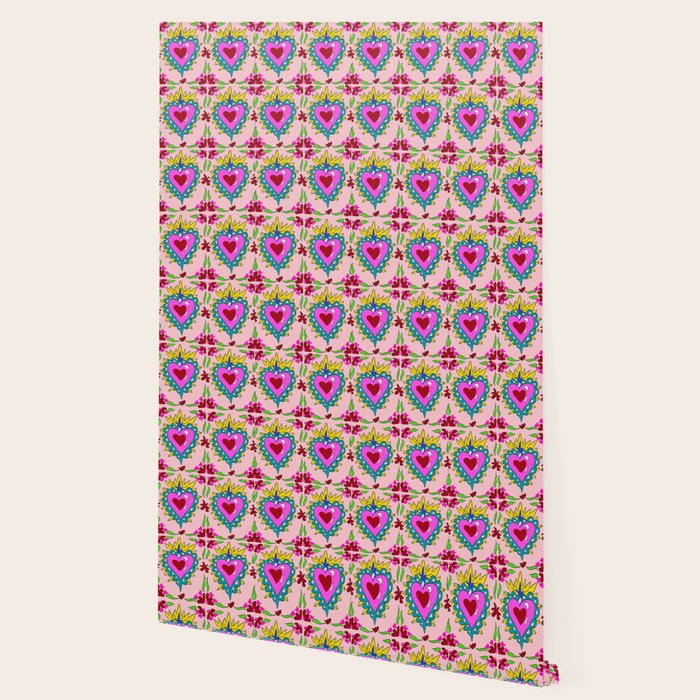 Hot Pink Sacred Hearts Wallpaper Gallery Image 2