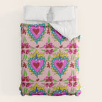 Hot Pink Sacred Hearts Duvet Cover Gallery Image 6