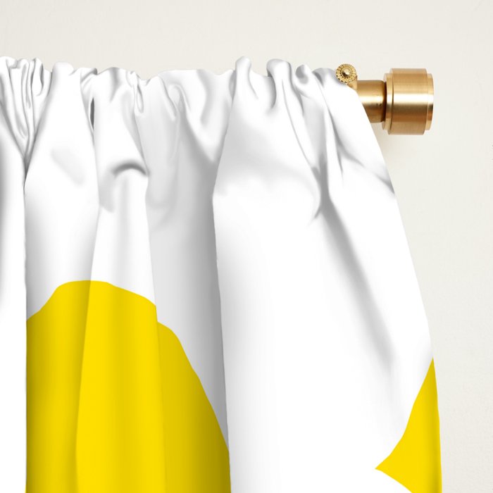 Large White Retro Flowers Sunny Yellow Background #decor #society6 #buyart Window Curtain Gallery Image 2