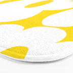 Large White Retro Flowers Sunny Yellow Background #decor #society6 #buyart Bath Mat Gallery Image 3