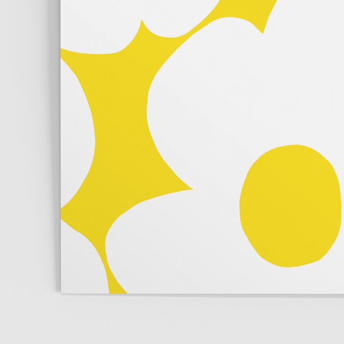 Large White Retro Flowers Sunny Yellow Background #decor #society6 #buyart Poster Gallery Image 3