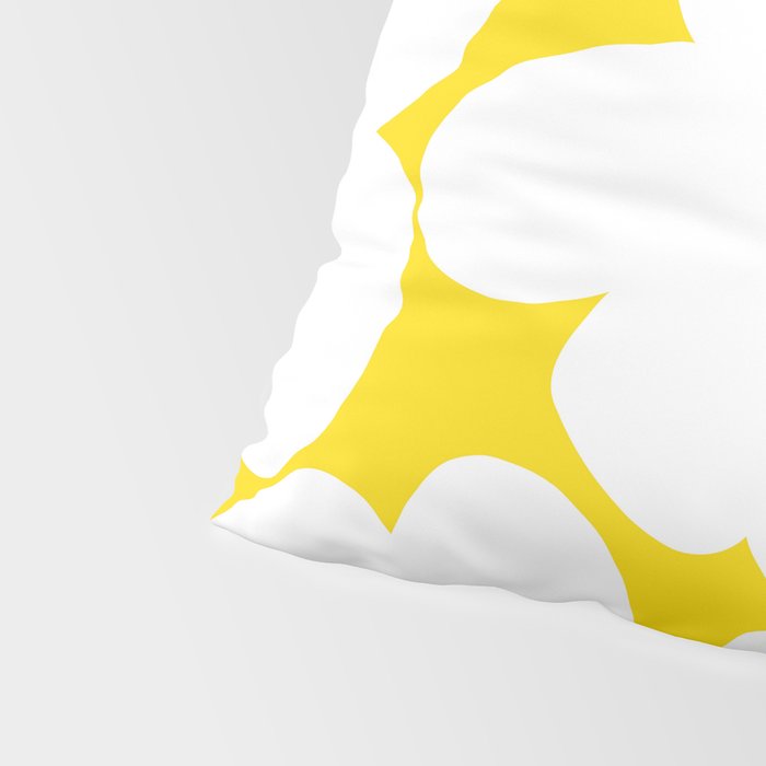 Large White Retro Flowers Sunny Yellow Background #decor #society6 #buyart Pillow Sham Gallery Image 4