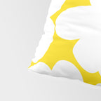 Large White Retro Flowers Sunny Yellow Background #decor #society6 #buyart Pillow Sham Gallery Image 4