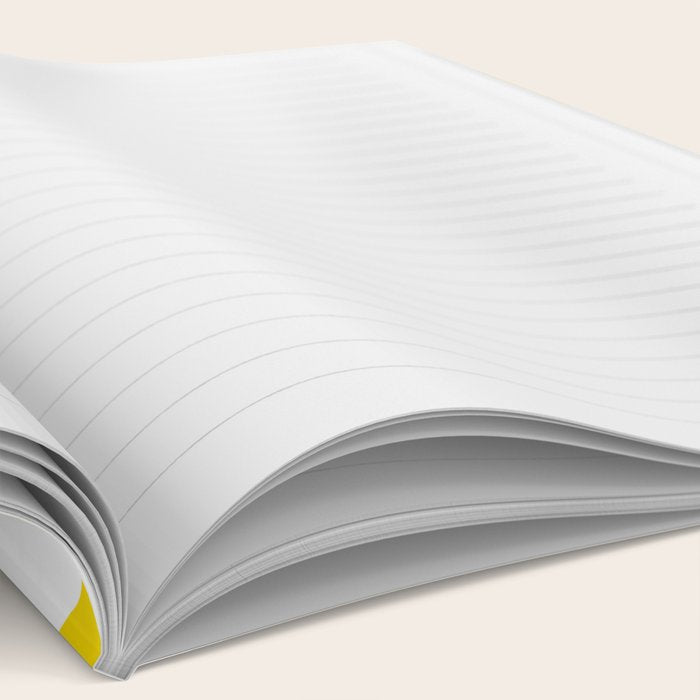 Large White Retro Flowers Sunny Yellow Background #decor #society6 #buyart Notebook Gallery Image 2