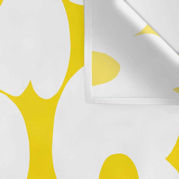 Large White Retro Flowers Sunny Yellow Background #decor #society6 #buyart Wall Tapestry Gallery Image 3