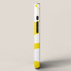 Large White Retro Flowers Sunny Yellow Background #decor #society6 #buyart iPhone Case Gallery Image 2