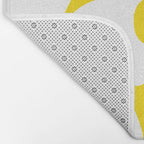 Large White Retro Flowers Sunny Yellow Background #decor #society6 #buyart Bath Mat Gallery Image 2