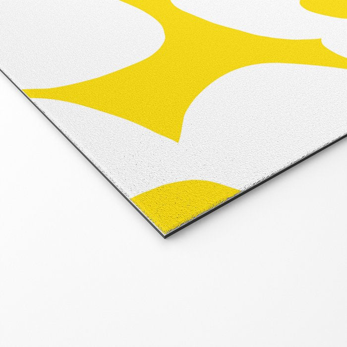 Large White Retro Flowers Sunny Yellow Background #decor #society6 #buyart Welcome Mat Gallery Image 2