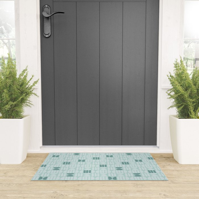 Bold Minimalism Teal Welcome Mat Gallery Image 3
