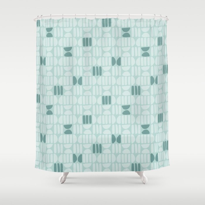 Bold Minimalism Teal Shower Curtain Gallery Image 1