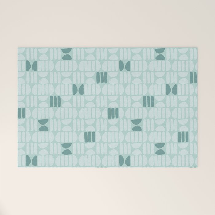 Bold Minimalism Teal Welcome Mat Gallery Image 1