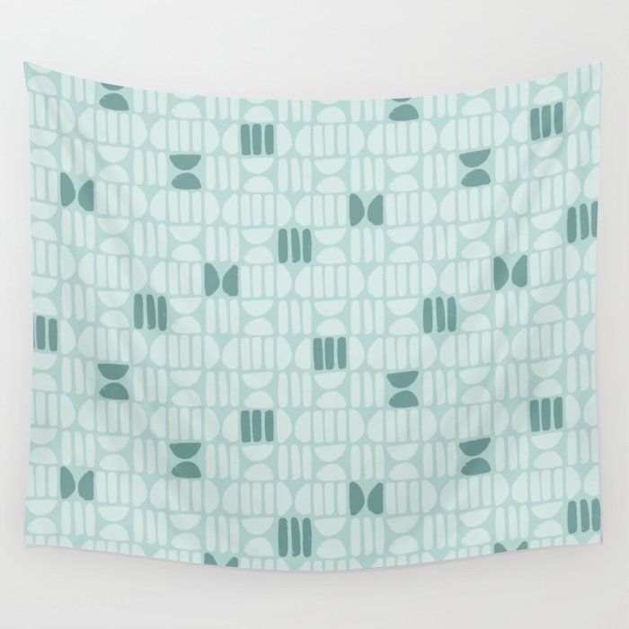 Bold Minimalism Teal Wall Tapestry Gallery Image 4