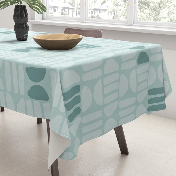 Bold Minimalism Teal Tablecloth Gallery Image 3