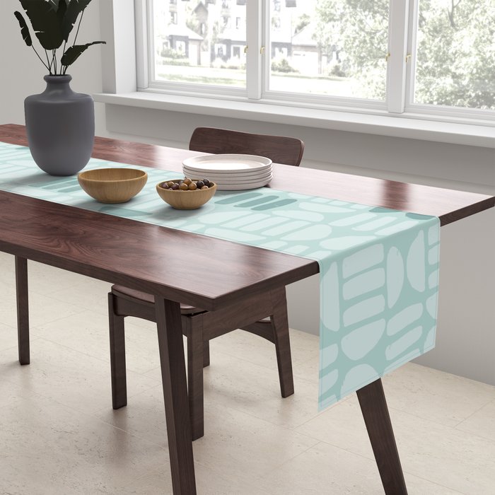 Bold Minimalism Teal Table Runner Gallery Image 2