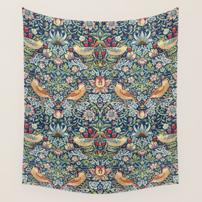 Strawberry Thief by William Morris, 1883 Wall Tapestry Gallery Image 1