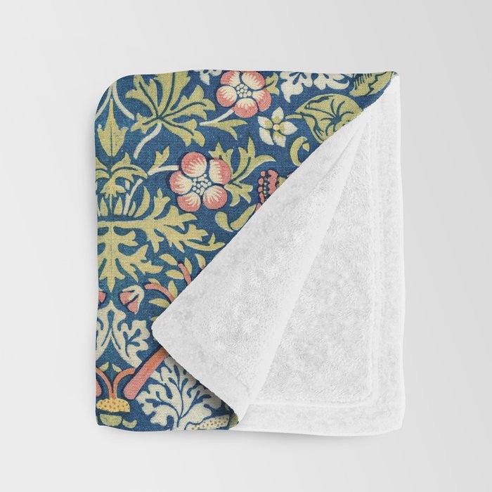 Strawberry Thief by William Morris, 1883 Throw Blanket Gallery Image 3