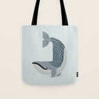 Whimsical Blue Whale Tote Bag Gallery Image 1