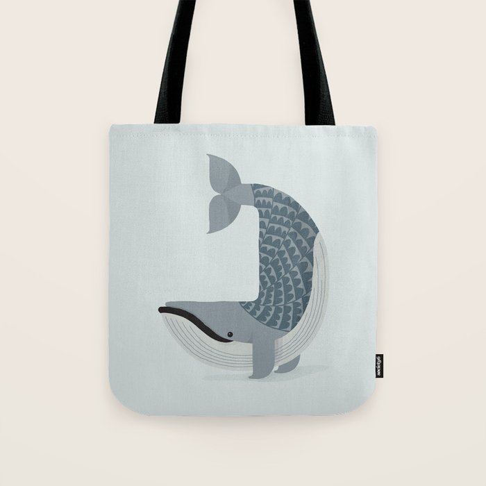 Whimsical Blue Whale Tote Bag Gallery Image 1