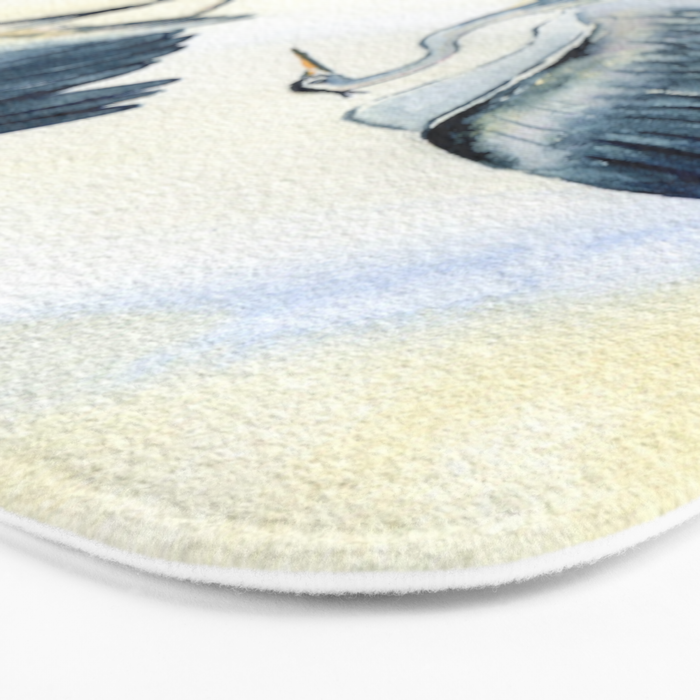 Couple of Great Blue Heron Bath Mat Gallery Image 3