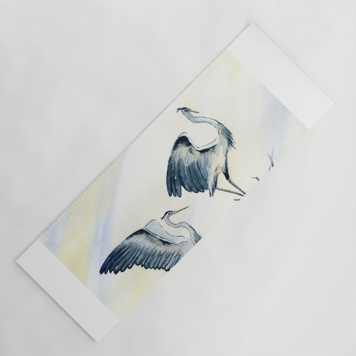 Couple of Great Blue Heron Yoga Mat