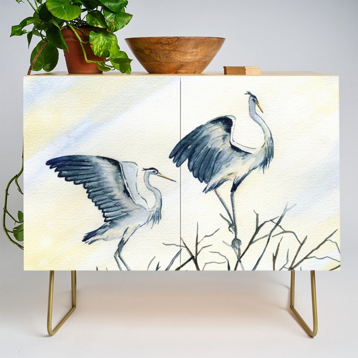 Couple of Great Blue Heron Credenza Gallery Image 1